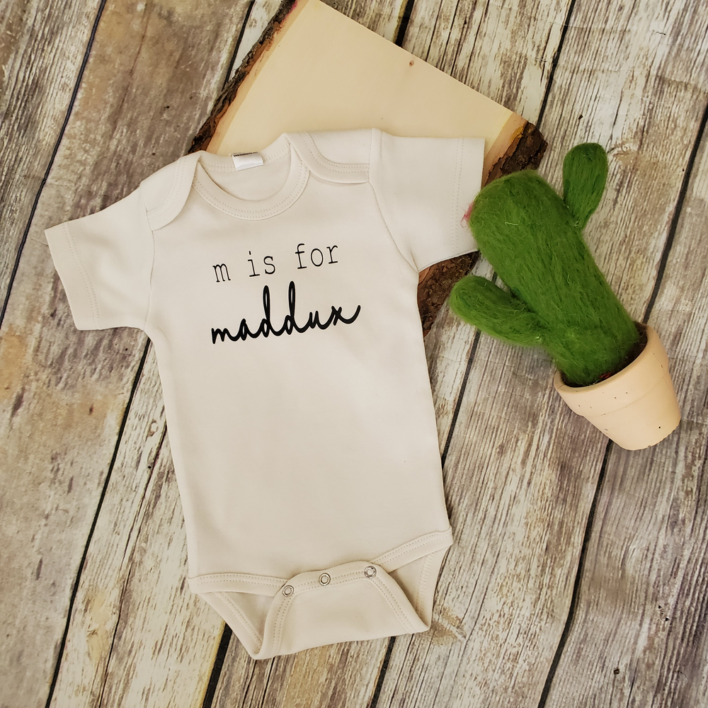 Custom baby deals name onesie
