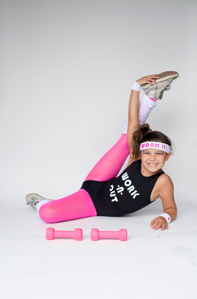 80s Workout Outfit - Pink & Black – South of Urban Shop