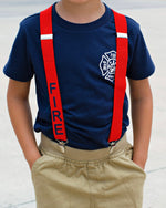 Red Firefighter Suspenders